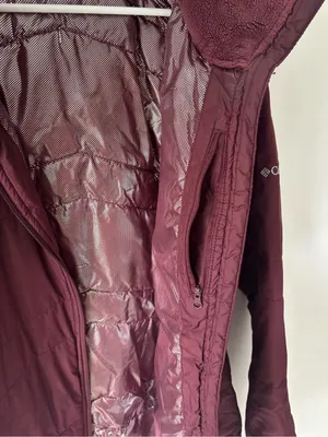 Columbia Long Line Maroon Puffer Hooded Winter Jacket Outdoor Insulated thumbnail 9