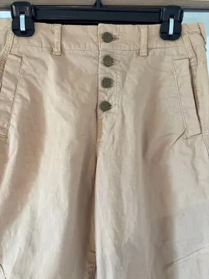 Pilcro The Arin Mid-Rise Button-Front Barrel Pants Linen Blend Edition size 29P thumbnail 2