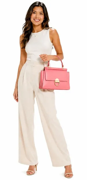 Womens Satchel Handbag Pink Quiet Luxury Coquette Office Chic Wedding Party thumbnail 1