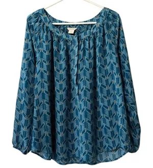 ARIAT Women Blouse Size Medium Lightweight Buttons Long Sleeve Colorful Western‎ thumbnail 1