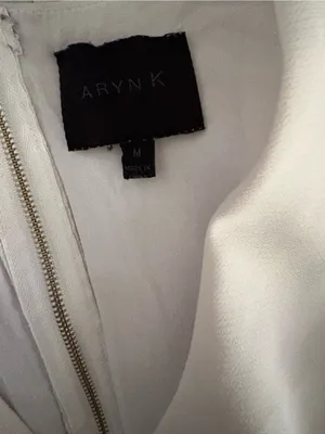 Aryn K White Sleeveless V-Neck Fit & Flare Mini Dress thumbnail 4