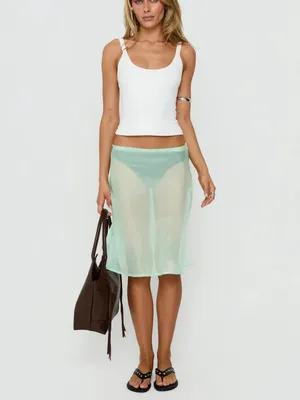 Princess Polly Sidori Sheer Midi Skirt Jelly Mint thumbnail 2