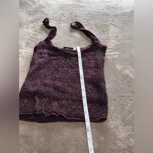 ZARA Knit Silky Stretch Plum Purple Lined Sweater Tank Top Women’s Sz M EUC thumbnail 8