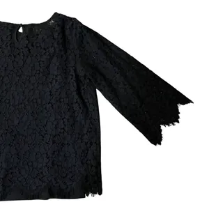 Rafaella Blouse Womens L Used Black Floral Lace Attached Cami thumbnail 3