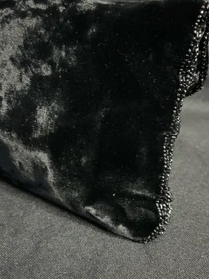 Walborg Handmade Black Beaded Velvet Foldover Clutch thumbnail 5