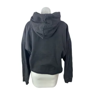 H&M x Justin Beiber Women's Black Hoodie Hooded Relaxed Sweatshirt Top Size L thumbnail 2