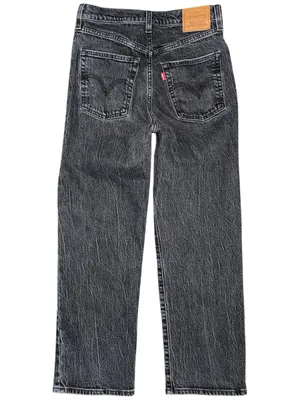 Levis Premium Ribcage Straight Ankle Jeans High Rise Black Denim Sz 27 Stretch thumbnail 2