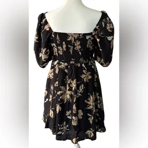 Blu Pepper Black and Cream Floral Dress thumbnail 5