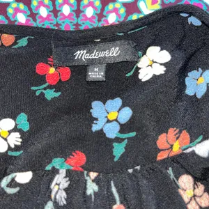 Madewell Womens Floral Wrap Side Tie Top Black‎ Multi Color Viscose Size M thumbnail 7