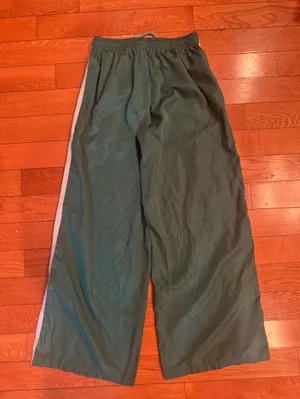 Edikted Fauna Nylon Track Pants Green Wide Leg Size Small EUC thumbnail 5