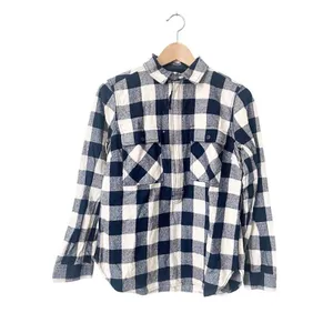 J.‎ Crew Blue Buffalo Plaid Flannel Wool Blend Half Zip Popover Shirt Jacket XS thumbnail 2