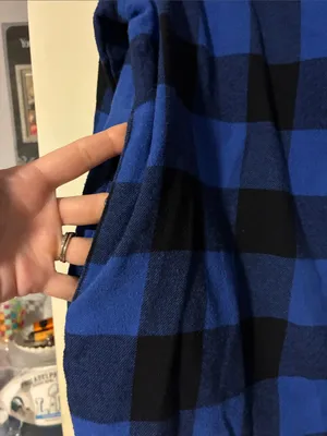 Wild Fable plaid flannel bottom down shirt Black Size M thumbnail 3