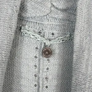 Anthropologie‎ Knitted Knotted Small Top Knit Sparkly Gray Blue Cowl Crochet 392 thumbnail 10