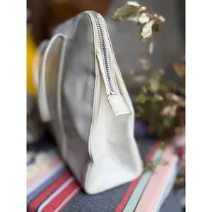 Prada White Nappa Leather Tote Bag | Made in Italy | Zip Top | Minimalist Luxury thumbnail 5
