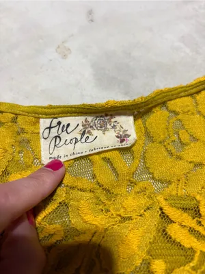 Free people miles of lace Yellow Lace Floral A-Line mini Dress small thumbnail 2