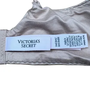 Victoria's Secret Lined Demi‎ Underwire Bra Nude Beige Satin Basic Size 34DD thumbnail 5
