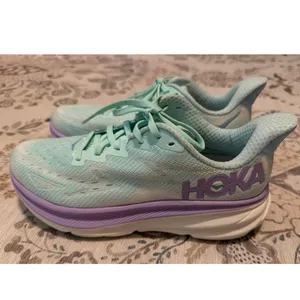 HOKA Clifton 9 Women's Running Shoes Size 8.5 B Sunlit Ocean Lilac Mist Mint thumbnail 4