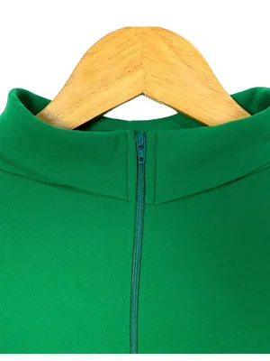 J.B. Bloomers Adult XS Kelly Green Cheer Long Sleeve Mock Neck Leotard Bodysuit thumbnail 5