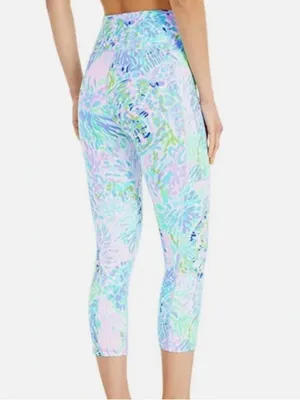 Lilly Pulitzer Luxletic Tropical Floral Crop Leggings Large Pockets thumbnail 2