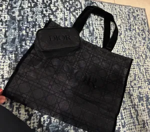 Christian Dior Black Tote Bag and Makeup Bag thumbnail 1