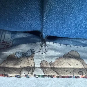 ˚₊‧꒰ა 90's embroidered teddy bear denim bag with adjustable straps and wooden closure ໒꒱ ‧₊˚ thumbnail 7
