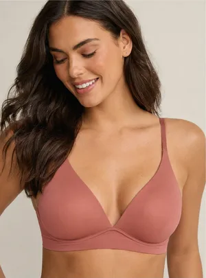 Soma Enbliss Luxe Plunge Bralette Wireless Comfort Bra in Mauve, L thumbnail 1