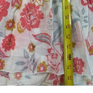 J GEE Womens Floral Smocked Waist Maxi Dress Pink White V-Neck‎ Boho Size S thumbnail 9