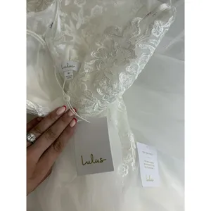 Lulus Mine, All Mine White Embroidered Organza Strapless A-Line Gown Size Medium thumbnail 6