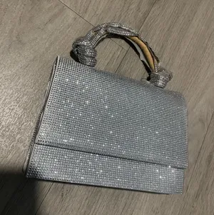 Zara Silver Crystal Mini Top-Handle Bag thumbnail 1