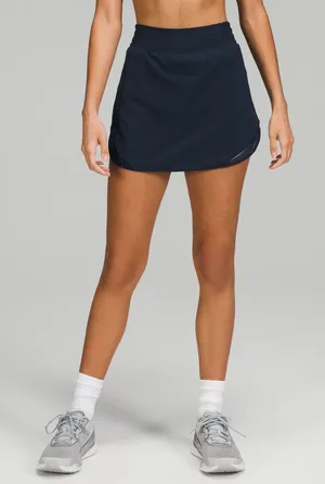 Lululemon Hotty Hot High Rise Skirt Long Tennis Skort Navy Blue 0 Activewear thumbnail 1