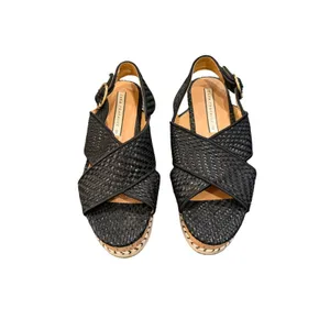 Zara Woven Platform Espadrille Sandals Black NWOT Size 36/6 thumbnail 2