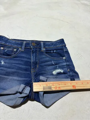 American Eagle Outfitters super stretch hi-rise shortie 2 denim jean shorts thumbnail 5