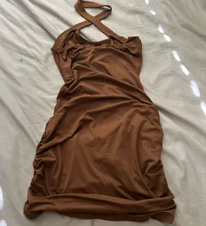 Brown Halter Mini Dress thumbnail 3