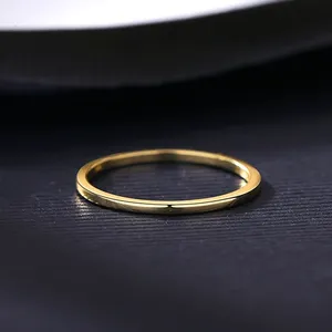 Sterling Silver SIZE 6 18kt Gold Plated 925 Solid Band thumbnail 5