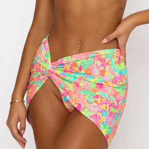 White Fox Neon Twist Skirt Tropicana Print Cover Up thumbnail 1