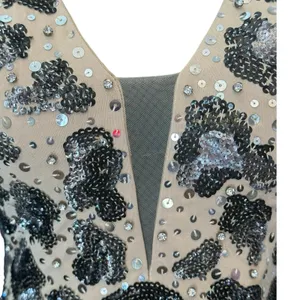 NWT Designer Jovani Sz.00 Mini Dress Sequin Leopard Print Nude Illusion Low Back thumbnail 5
