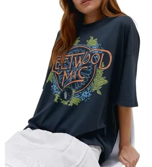 DAYDREAMER Fleetwood Mac Flower Crest Tee One Size P2P 27” New w/o Tag MSRP $98 thumbnail 1