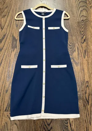 Sincerely Jules Navy and White Mini Dress thumbnail 1