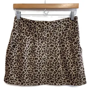 Grass Collection Leopard Jacquard Knit Mini Skirt Medium Pockets Stretch thumbnail 3