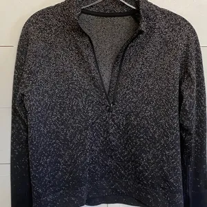 Lululemon‎ Rest Less Half Zip Pullover Herringbone Black White Women Size 8 thumbnail 8