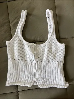 Crochet tank top cover up thumbnail 2