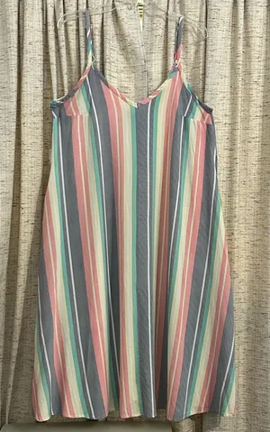 Torrid Multi-Color Stripe Challis Midi Dress thumbnail 1
