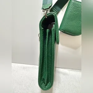 Green Synthetic Leather Crossbody Bag with Removable coin purse/or AirPods case thumbnail 4