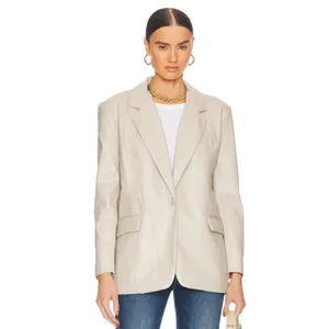 NWT BLANKNYC Faux Leather Blazer in Bare Essential MEDIUM thumbnail 2