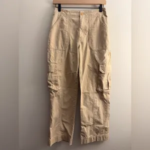 Abercrombie Cargo Pants Curve Love Y2K Street Style Utility Khaki Twill 26 / 2S thumbnail 2