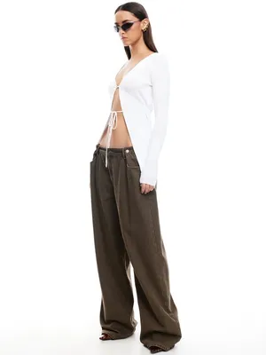 NWT Lioness She’s All That Baggy Low Rise Jean Petrol Wash Womens Size M thumbnail 2