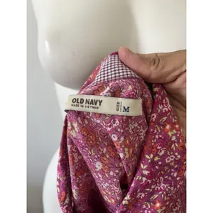 Old Navy Floral Blouse M Paisley Western Boho Spring Country Boho Farm Cotton thumbnail 2