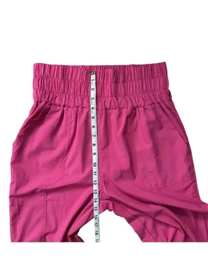 New In Smocked High Waist Elastic Waistband Joggers Hot Pink Size Large thumbnail 7