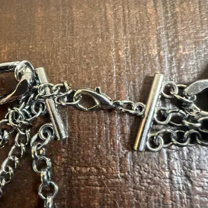 Paparazzi Multi Layered Gunmetal Chain Necklace Rhinestone Hammered Statement thumbnail 7