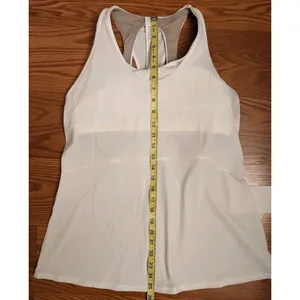 NWT Lululemon Cross Conditioning 2-in-1 Tank Built In Bra B/C Cup White Size 10 thumbnail 5